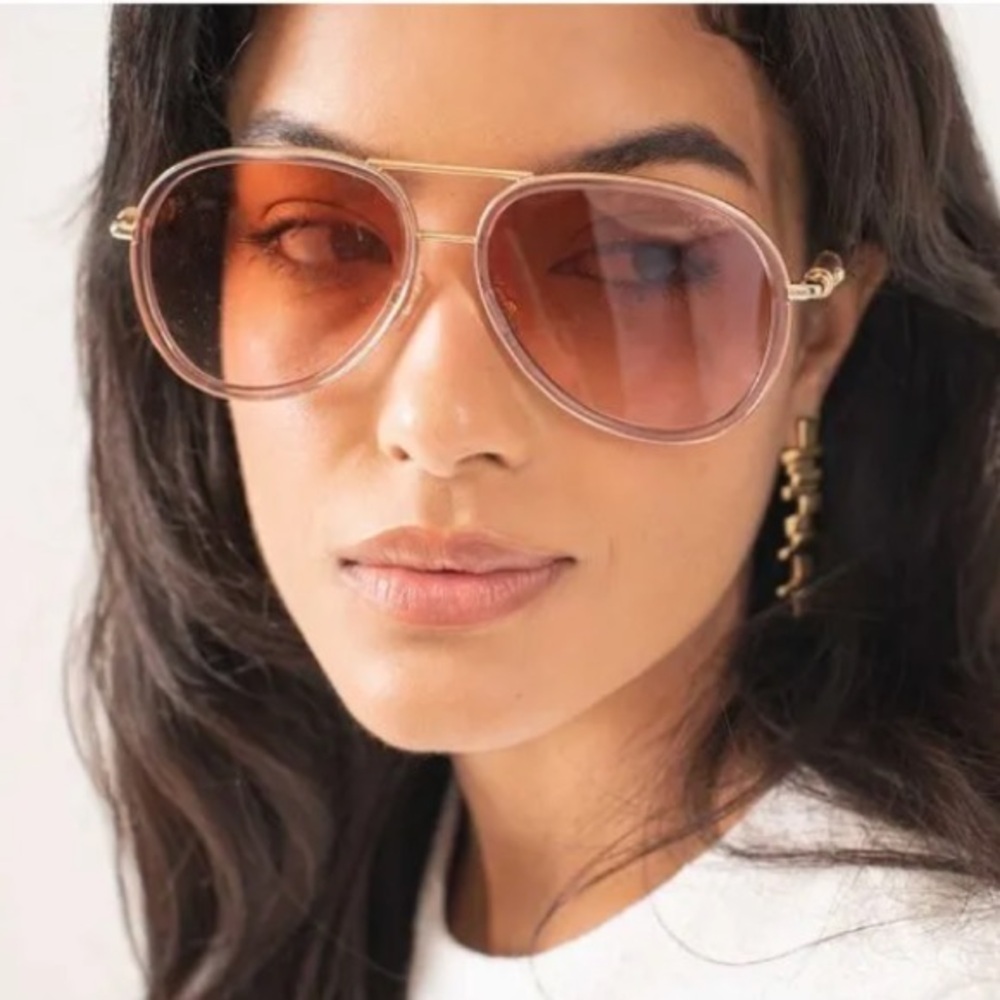 Versace Sunglasses with Gold and Pink Tint